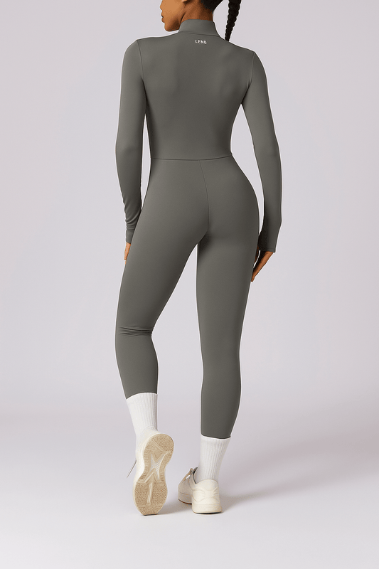 Grey Long Sleeve Jumpsuit