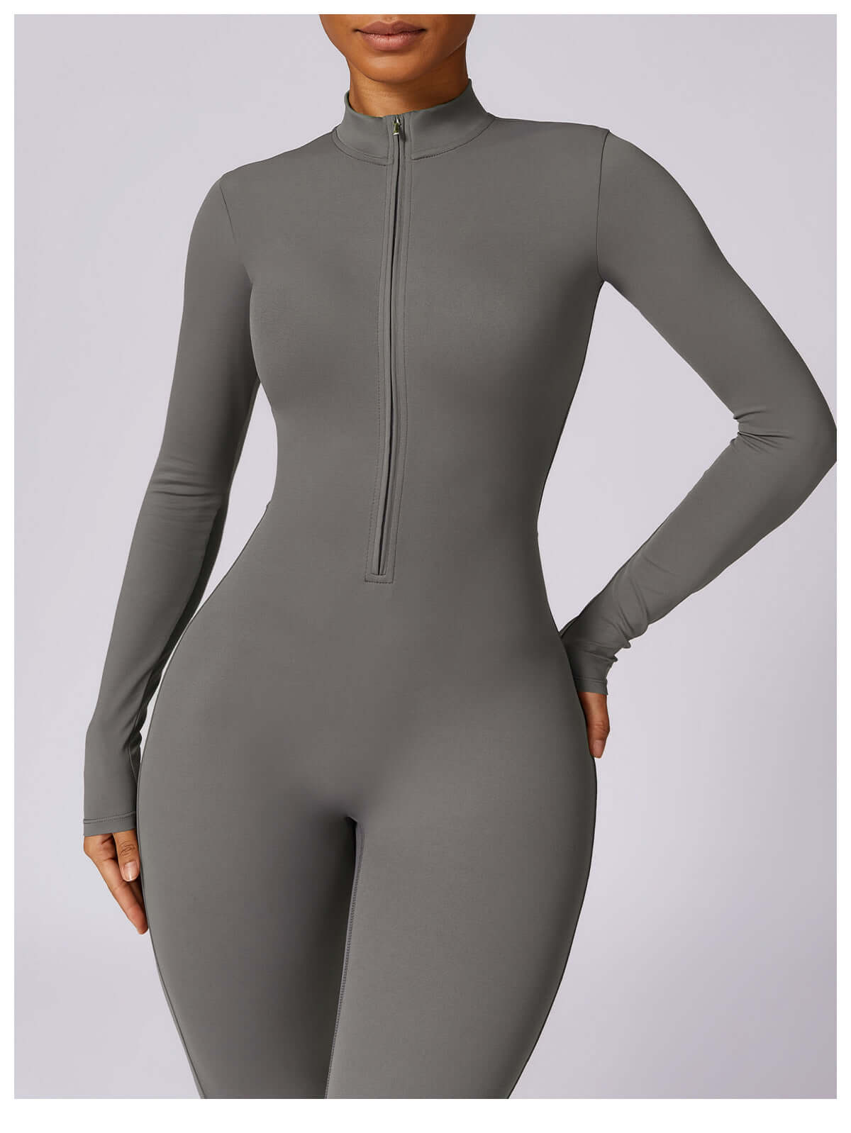 Grey Long Sleeve Jumpsuit