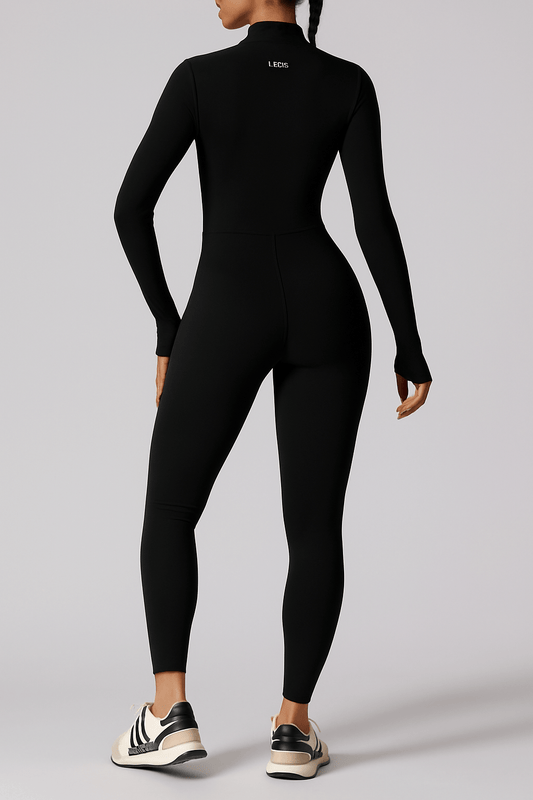 Jet Black Long Sleeve Jumpsuit