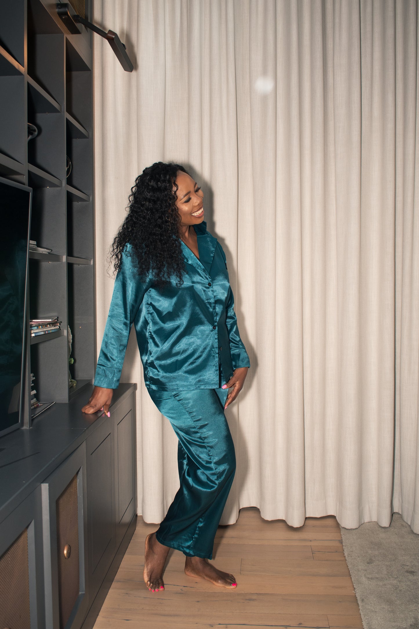 Emerald Envy Satin Set