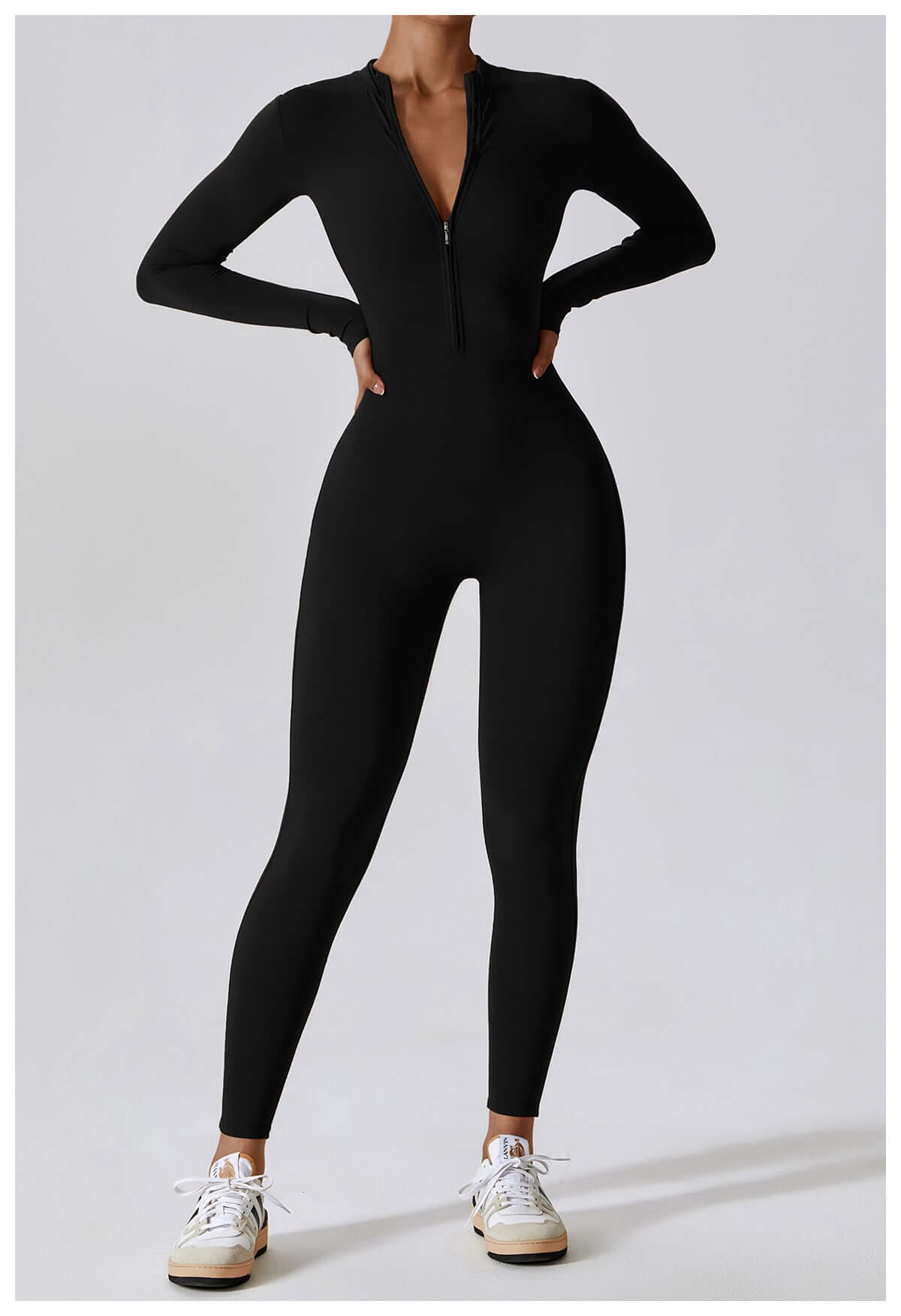Jet Black Long Sleeve Jumpsuit